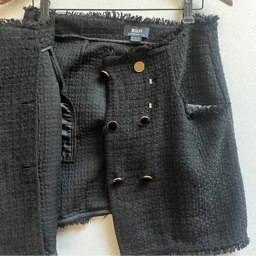 Maeve Tweed Front Button Mini Skirt Sz 8 - Picture 4 of 8